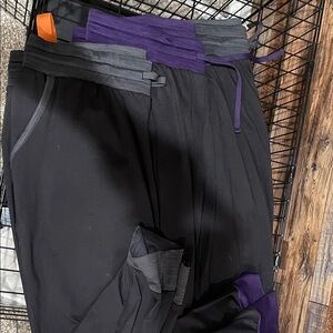 St. John's Bay Black Joggers with Purple and Gray Accents